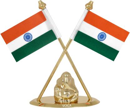 VOILA India Double Sided Wind Car Dashboard Flag