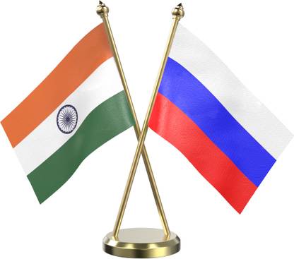 The Flag Company India Russia Table Flag With Brass Base Rectangle Table Miniature Flag