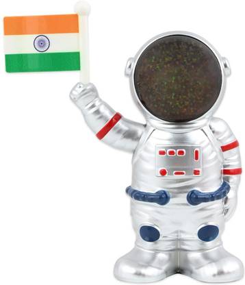 YOURKARTS.COM Car Dashboard Solar Space Astronaut Robot with Raising Indian Flag vande mataram Decorative Showpiece  -  11 cm
