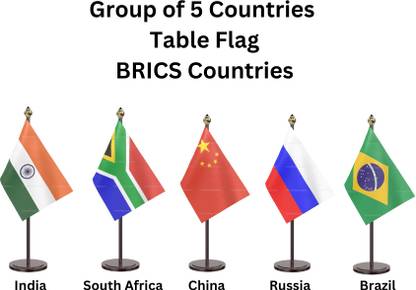 The Flag Company The Flag Company BRICS Countries Table Flag Rectangle Table Miniature Flag