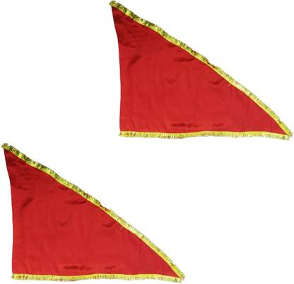 Shridhar Plain Red Flag small Size Flag/Jhanda for Religious Purpose Triangle Outdoor Flag