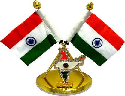 AUTODIFY INDIA Diamond Map Double Sided Wind Car Dashboard Flag