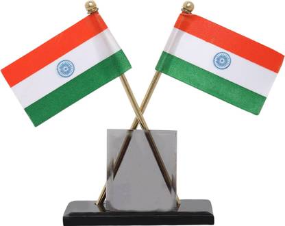 VOILA Indian National Flags For Car Dashboard Decoration Rectangle Car Dashboard Flag