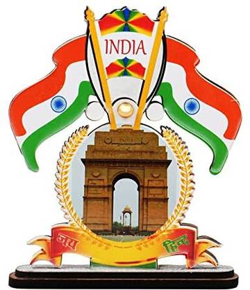 MBA Indian Flag With INDIA GATE Rectangle Car Dashboard Flag