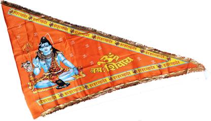 jai kamla devi mahadev ji ka flag | om namah sivay | har har mahadev | 1.5 meter Triangle Outdoor Flag