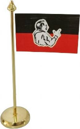 Umaiya ADMK Car Dashboard single Brass flag Rectangle Car Dashboard Flag