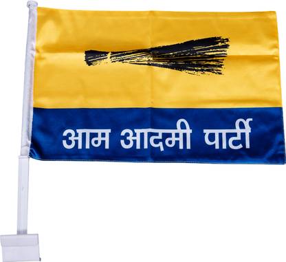 TFI AAM AADMI PARTY (AAP) BROOM JHADU Rectangle Car Window Flag