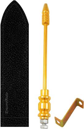 KIING Golden Car Flag Rod with Bracket and Cover (black) for All Car Models Windsock Car Dashboard Flag