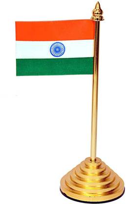 DeskDock Indian National Flags For Car Dashboard , For Office Table& Study Table Rectangle Car Dashboard Flag