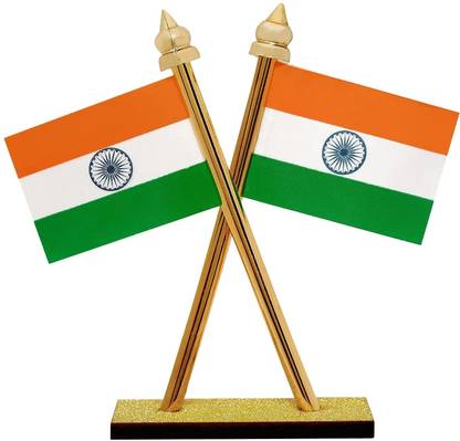 flage Indian Flag for Car Dashboard, Flag for Office Table, Study Table Triangle Car Dashboard Flag