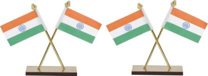 VOILA India Double Sided Wind Car Dashboard Flag