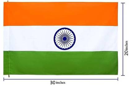 Quickcollection The Flag of Indian National Triranga Pure Polyester Tricolor Rectangle Hand Flag