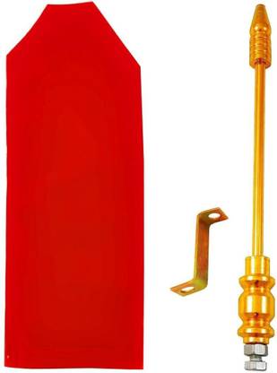 KIING Golden Car Flag Rod with Bracket and red Velvet Cover for Car Models Judgement Windsock Car Window Flag