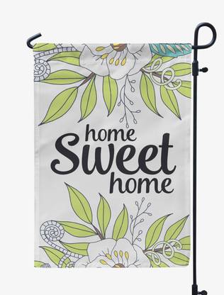 Printtoo White Home Sweet Home Garden Summer Double Sided Flags Rectangle Outdoor Flag