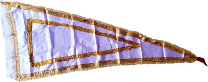 jai kamla devi Hindu Religious Plain 2 Meter White Dhaja / Jhanda For Temple Triangle Outdoor Flag