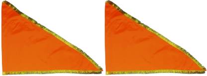 Shridhar Orange Saffron Bhagva Flag भगवा झंडा(Roto Silk Cloth) Triangle Outdoor Flag