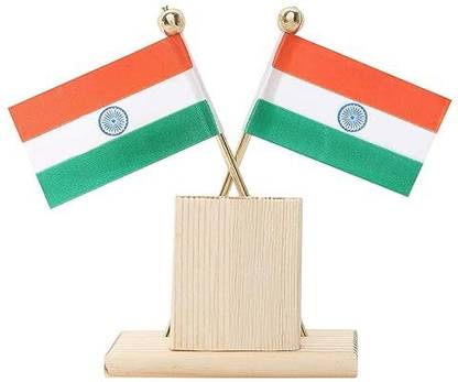 VOILA India Double Sided Wind Car Dashboard Flag
