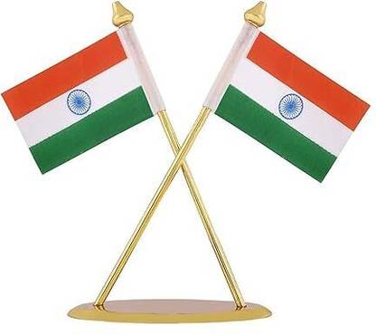 VOILA India Double Sided Wind Car Dashboard Flag