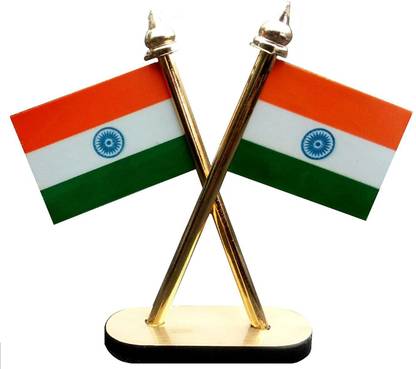 goldy traders Indian Flag Rectangle Car Dashboard Flag