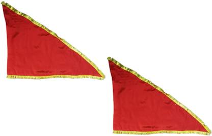 Shridhar Lal Jhanda Red Flag small Size Jhanda/Flag for Religious Purpose Triangle Outdoor Flag