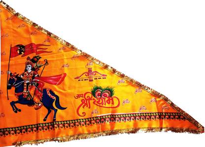 JASORIYA Shri Shyam Baba Printed Flag/Shri Krishna Jhanda Large Size (40x53} Triangle Outdoor Flag