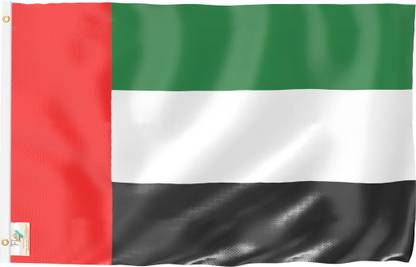 The Flag Company UAE Flag - 3 ft X 4.5 ft Rectangle Outdoor Flag