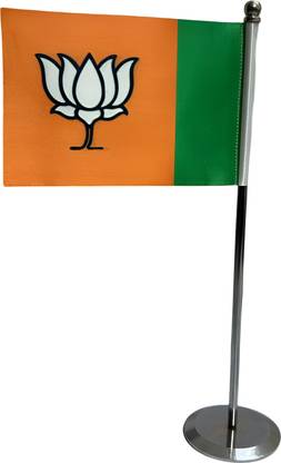 Uniqorn Enterprises BJP Table stainless steel flag for table Rectangle Table Miniature Flag
