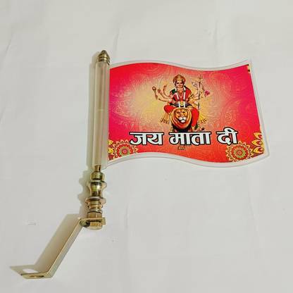 flagcar jai mata di dashboard flag Square Car Window Flag