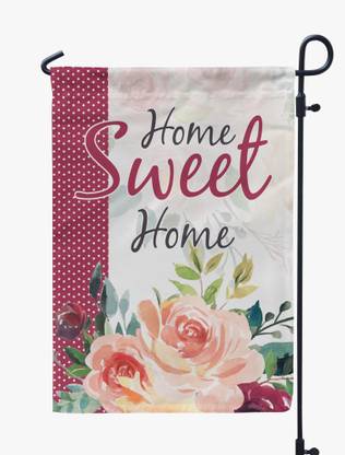Printtoo White Home Sweet Home Garden Summer Double Sided Flags Rectangle Outdoor Flag