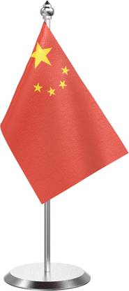 The Flag Company China Table Flag With Stainless Steel Base And Pole Rectangle Table Miniature Flag
