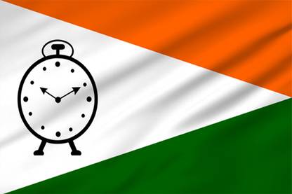 The Flag Company Nationalist Congress Party (NCP)- 2ftx3ft Rectangle Outdoor Flag