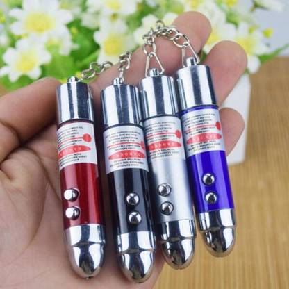 Doberyl 2 Pcs Led Pocket Flashlight Torch Key Chain Laser Pointer Laser Multi Colors Flambe Torch