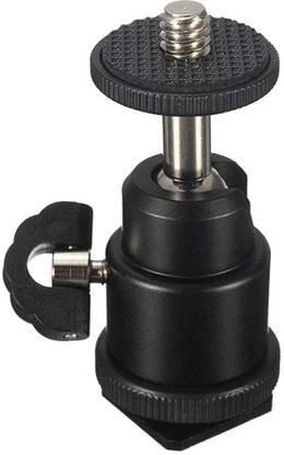 ZuriKrisha Swivel Angle Mini Smart Ball Head Bracket 1/4" Hot Shoe Mount Adapter Holder Flash Shoe Adapter