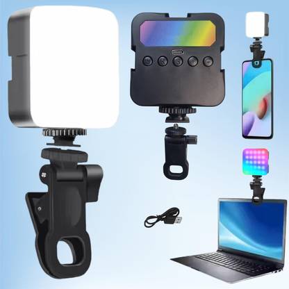 FKU Selfie Light Rechargeable 1800mAh Portable Light Mini Clip LED Video Light Flash