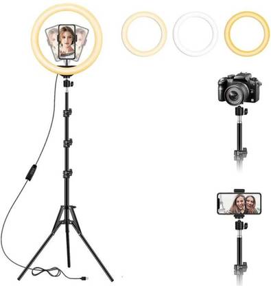 SUNWARE Ring Light 10" With 7 Ft Tripod For Live Stream, You Tube Vlogging Flash