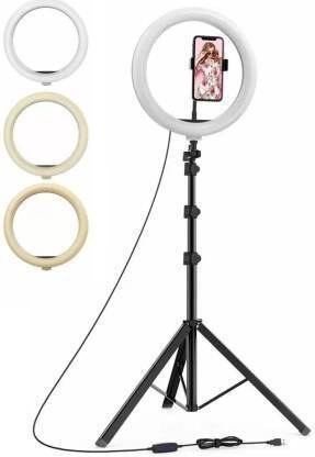 ZOPHORUS 10" inch) Big LED Ring Light with Stand | 2 color modes Dimmable Lighting Flash