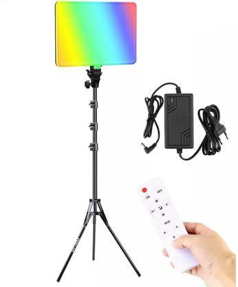 WHEELZ&MOUNTZ 14 Inch RGB Camera Light Photography Soft Light with 7ft Tripod Stand & Remote Halogen Flash