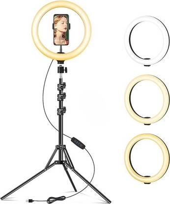 WHEELZ&MOUNTZ 10" (25.4 cm) Professional LED Ring Light with Tripod Stand for Mobile Phones Ring Flash