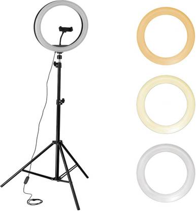 Casewilla 10 inch Big LED Selfie Ring Light with Tripod Stand 7 Feet | 3 mode Ring Flash