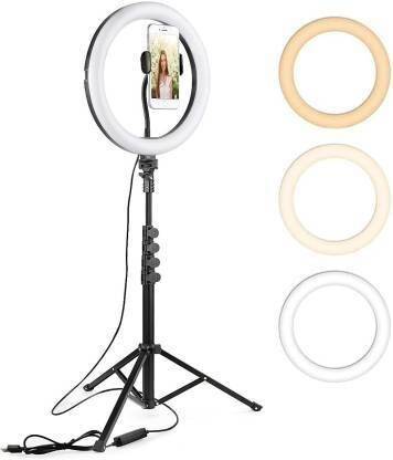 Fabcart 26cm Selfie Light With Cell Phone Holder For Live Stream Circle Lighting Ring Flash