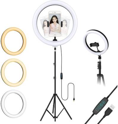 STRIFF LED Ring Light with Foldable Tripod Stand Ring Flash