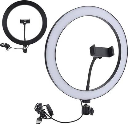 AmorFashido 10" Portable LED Ring Light with 3 Color Modes Dimmable Light 26cm Ring Flash