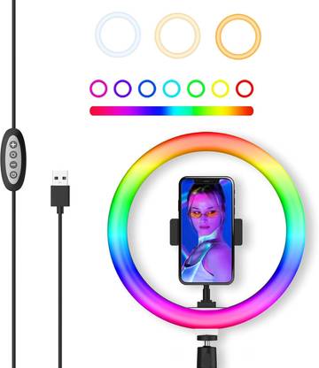 Deeshora Crystal 3D Led RGB Ring Light [ Dual Side ] for YouTube,REELS Video Shoot Ring Flash