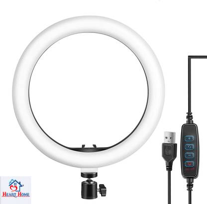 Heart Home Portable Ring Light with 3 Color Modes|10"|White Ring Flash