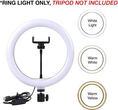Casewilla 10 inch LED Selfie Ring Light with Mobile Holder for Videos,Photos | 3 mode Ring Flash