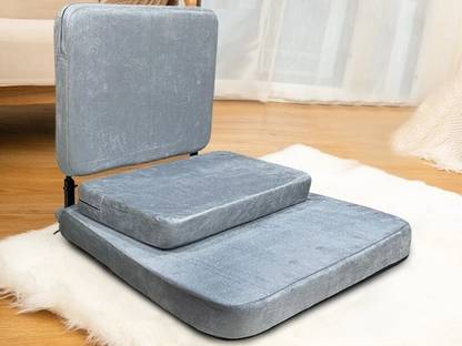 KAWACHI Premium 90° Buddha Yoga Meditation Floor Chair Back Support Grey Yoga Chair, Floor Chair, Meditation Chair, Reading Chair
