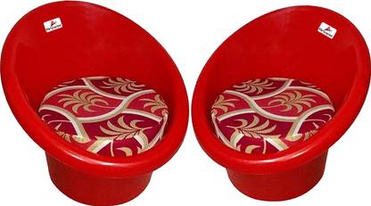 ANJWAR ANJWAR Tub chairs (RED) - Set of 2 Red Floor Chair, Reading Chair