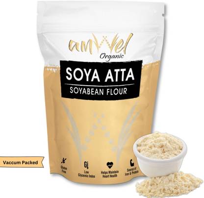 Amwel Organic Soyabean Atta | Soya Flour | 450g x 3pc | High Protein and Fiber Rich