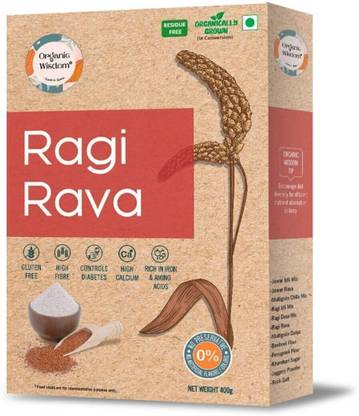 Organic Wisdom Organic & Gluten Free Ragi Rava (Finger Millet) | Controls Diabetes