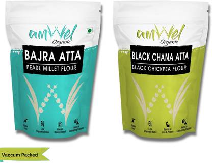 Amwel Combo of Bajra Atta + Black Chana Atta | Pearl Millet flour + Chickpea Flour